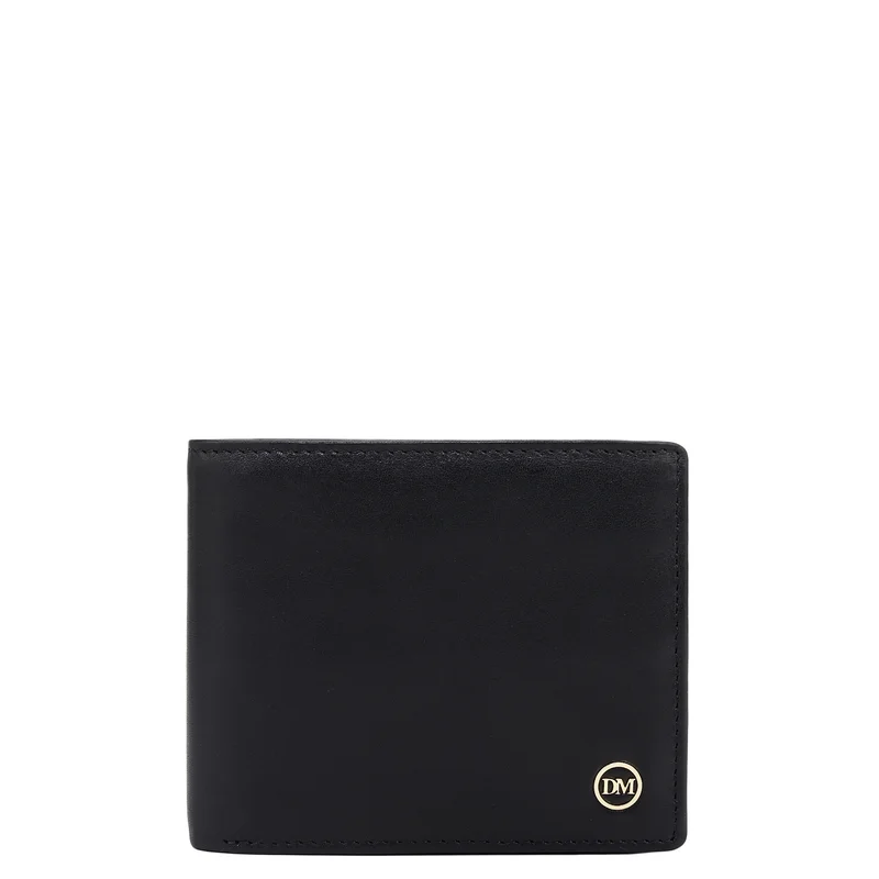 Da Milano Black Bifold Leather Mens Wallet